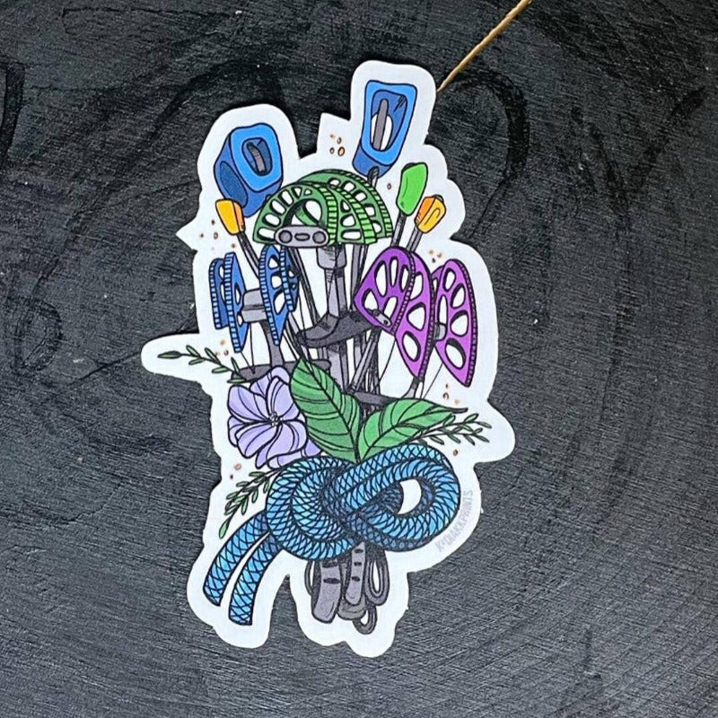 Trad Boquet Vinyl Decal Sticker, Rock Climbing