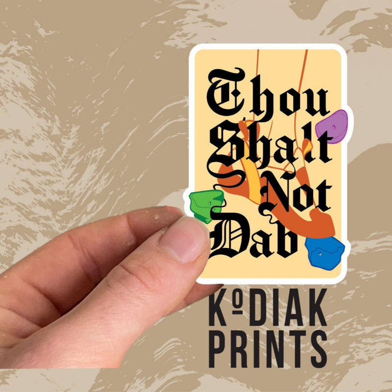 Thou Shalt Not Dab Vinyl Decal Sticker, Rock Climbing