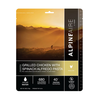AlpineAire Backpacking Meals - Grilled Chicken with Spinach Alfredo