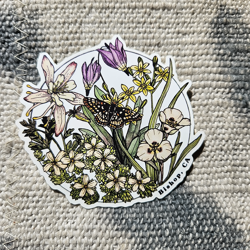Nature-themed sticker showcasing flowers and butterflies, designed to add charm to laptops, water bottles, and notebooks.