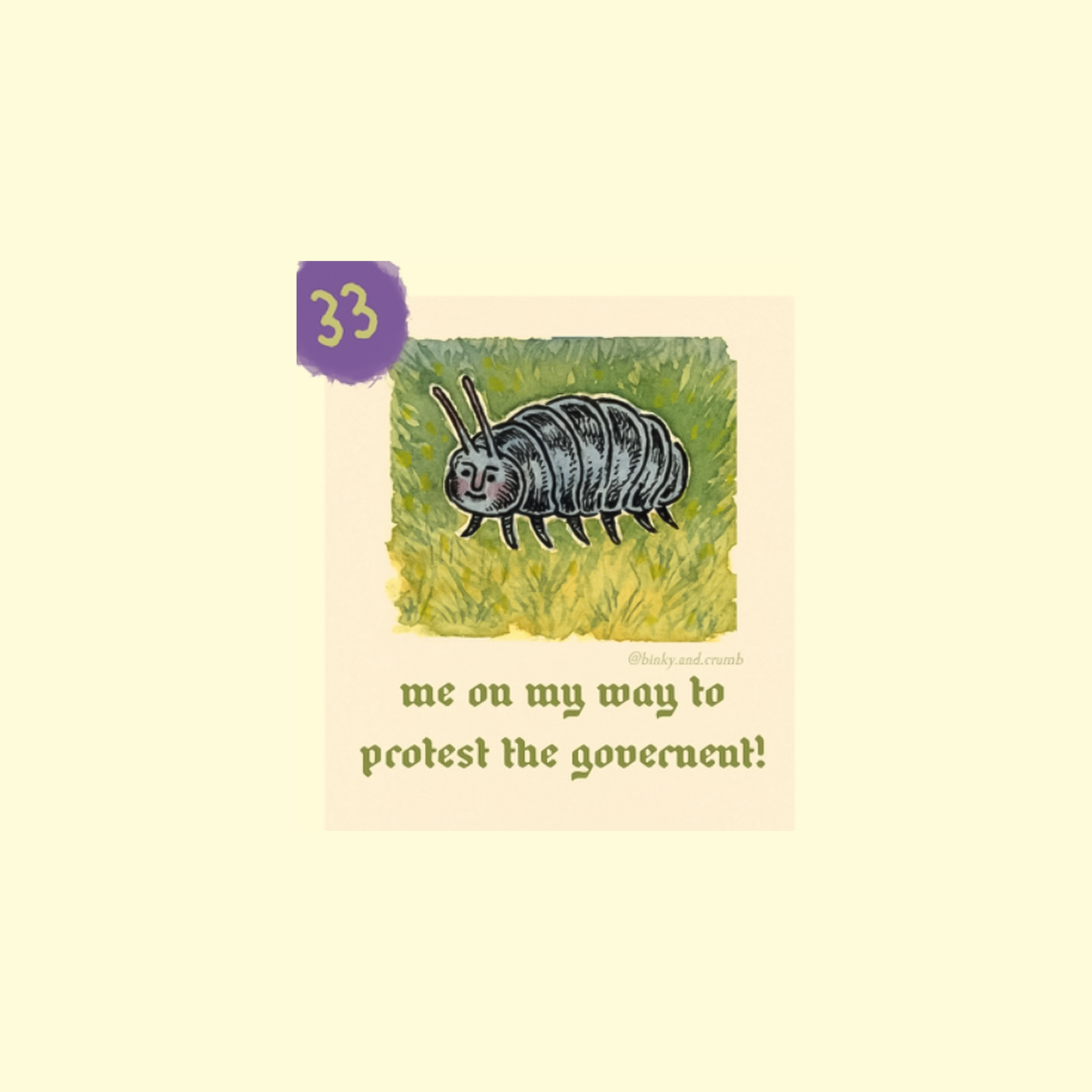 Binky and Crumb Pillbug Sticker