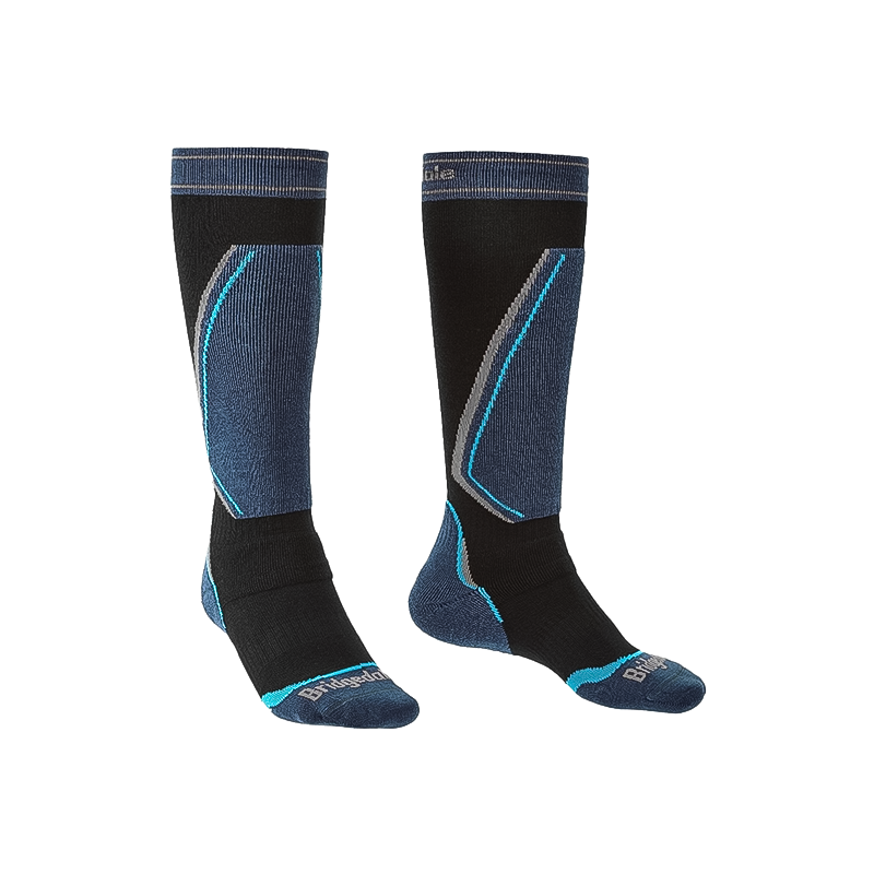 Bridgedale Retro Fit Merino Endurance Over Calf Socks - Black/Steel