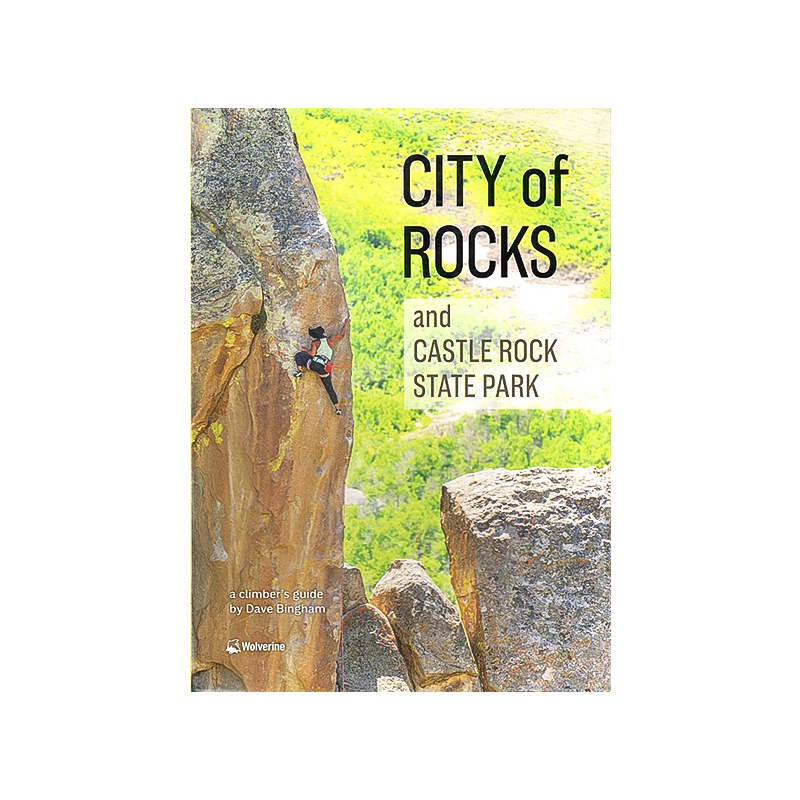 The City of Rocks book cover features a climber ascending a steep rock wall, with green trees and rocky terrain in the background.