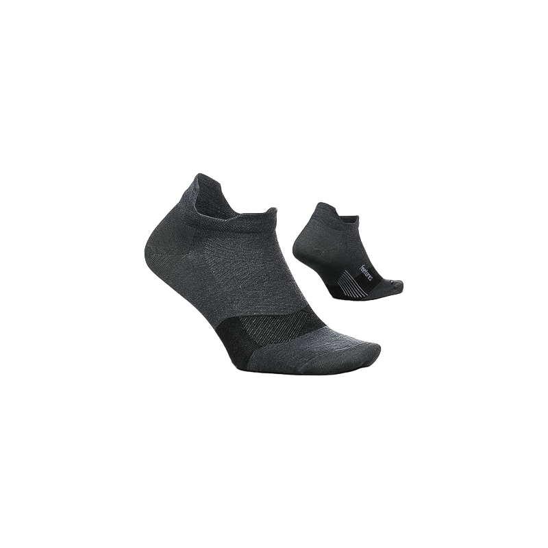 A pair of gray athletic socks on a white background, emphasizing their sporty design and suitability for running.