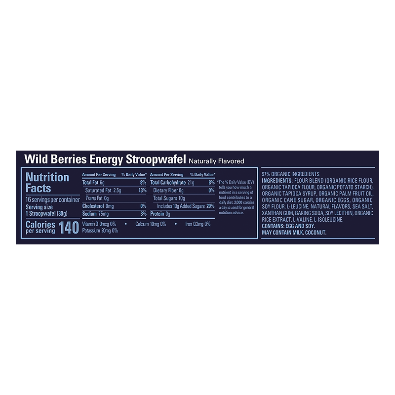 Wild Berries GU Stroopwafel nutrition facts