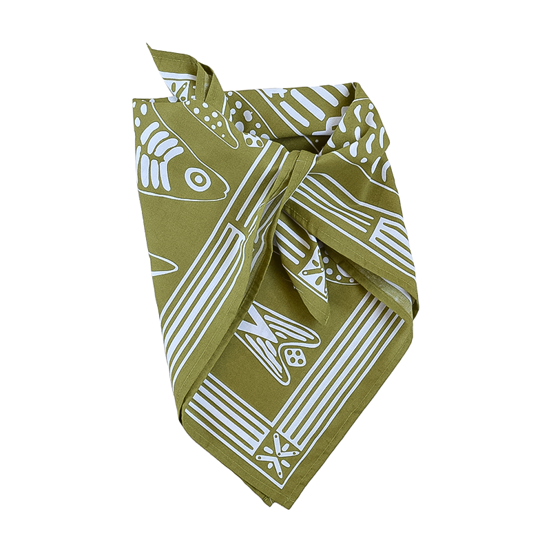 Sardine Nautical Print Bandana - 100% Cotton Hanky Ascot