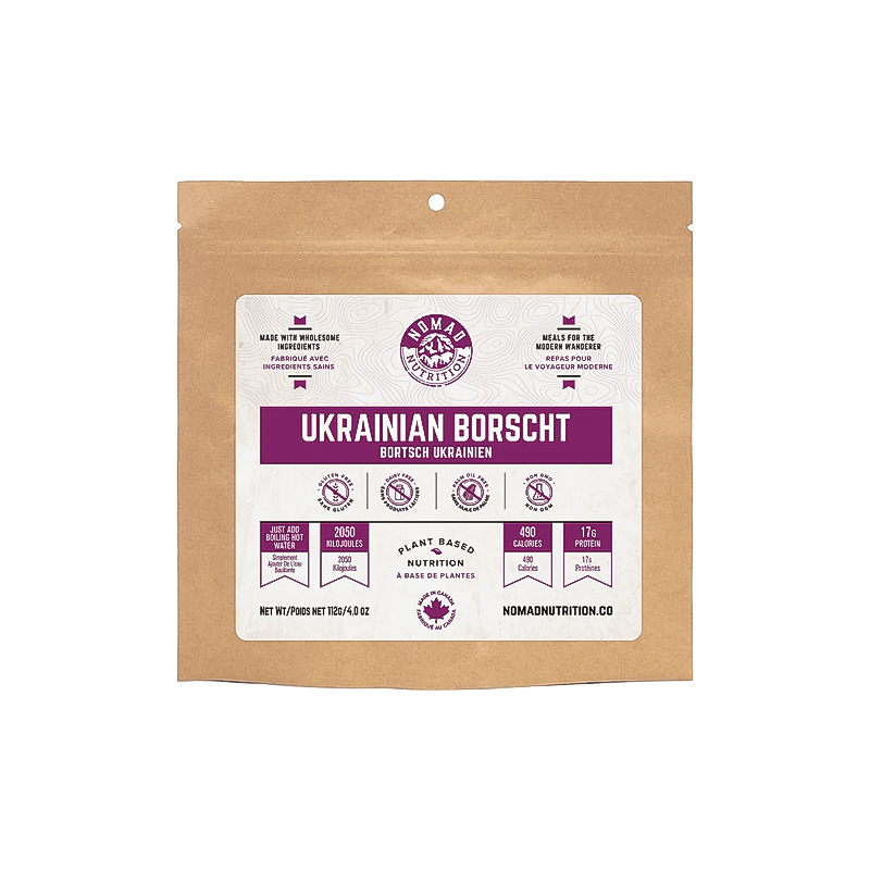 Plant-based Ukrainian Borscht food, made for active lifestyles with real ingredients and no preservatives.