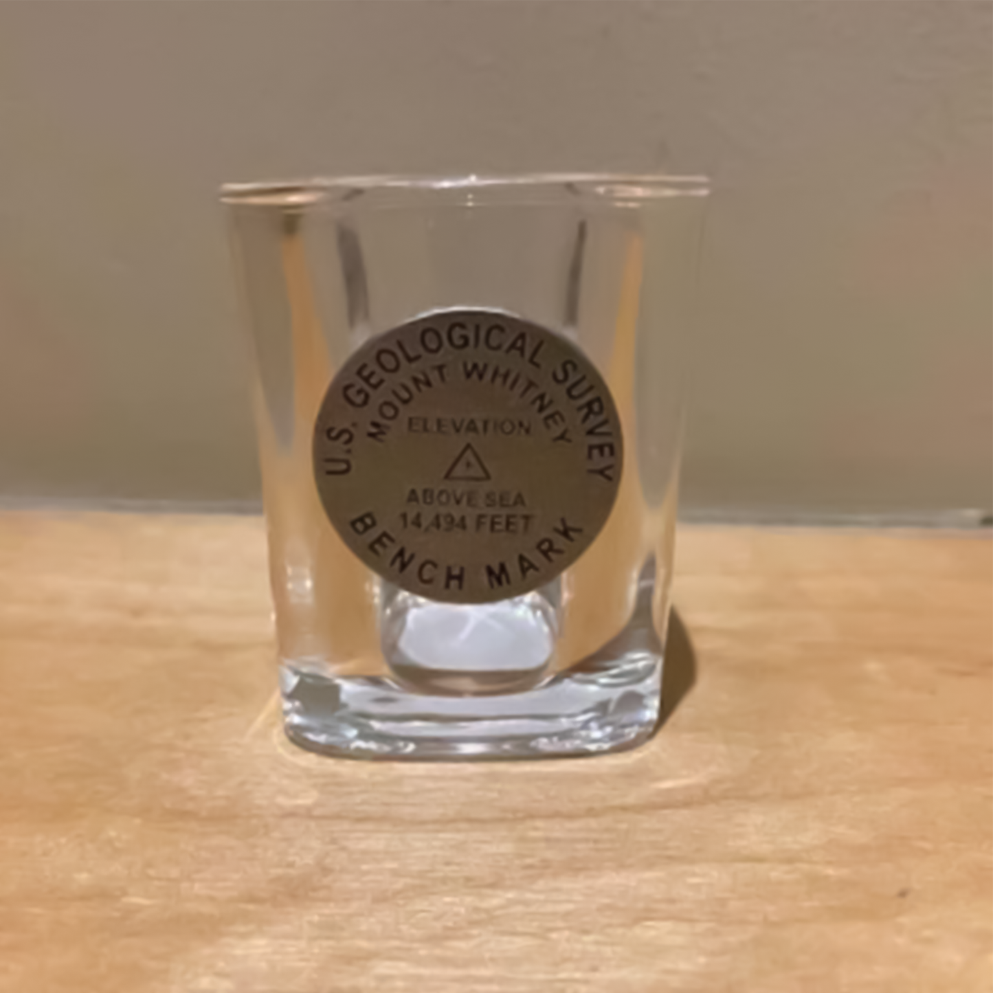 Shot glass featuring Mount Whitney's elevation detail, showcasing vibrant graphics and sturdy construction for collectors.