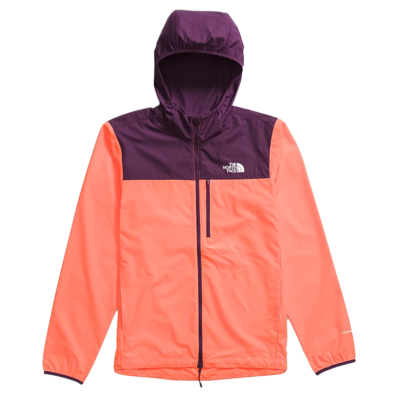 The North Face Men's Higher Run Wind Jacket - Vivid Flame/Black Currant Purple