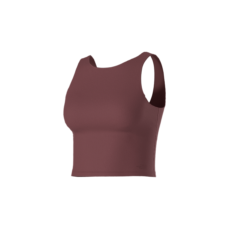 The North Face maroon crop top offers comfort and style for workouts and daily use.