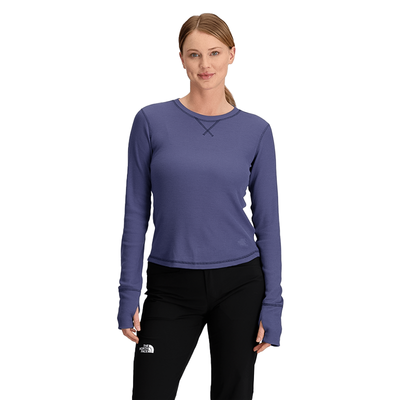 The North Face Women's Sunpeak Waffle Long Sleeve Top - Cave Blue