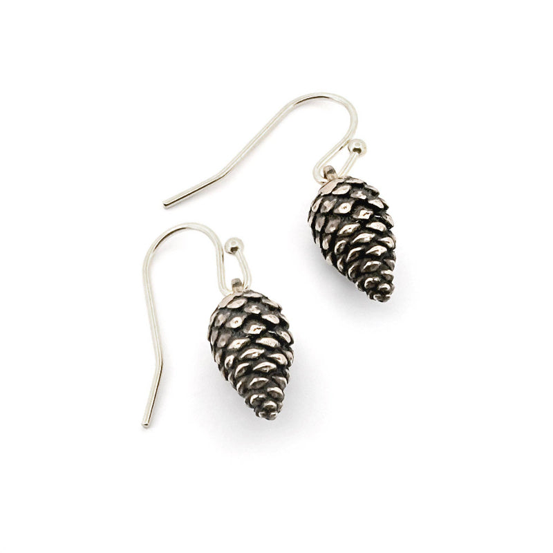 Scotch Pine Pinecone Skull Earrings