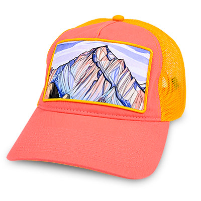 Lone Pine Peak Trucker Hat Orange / Royal