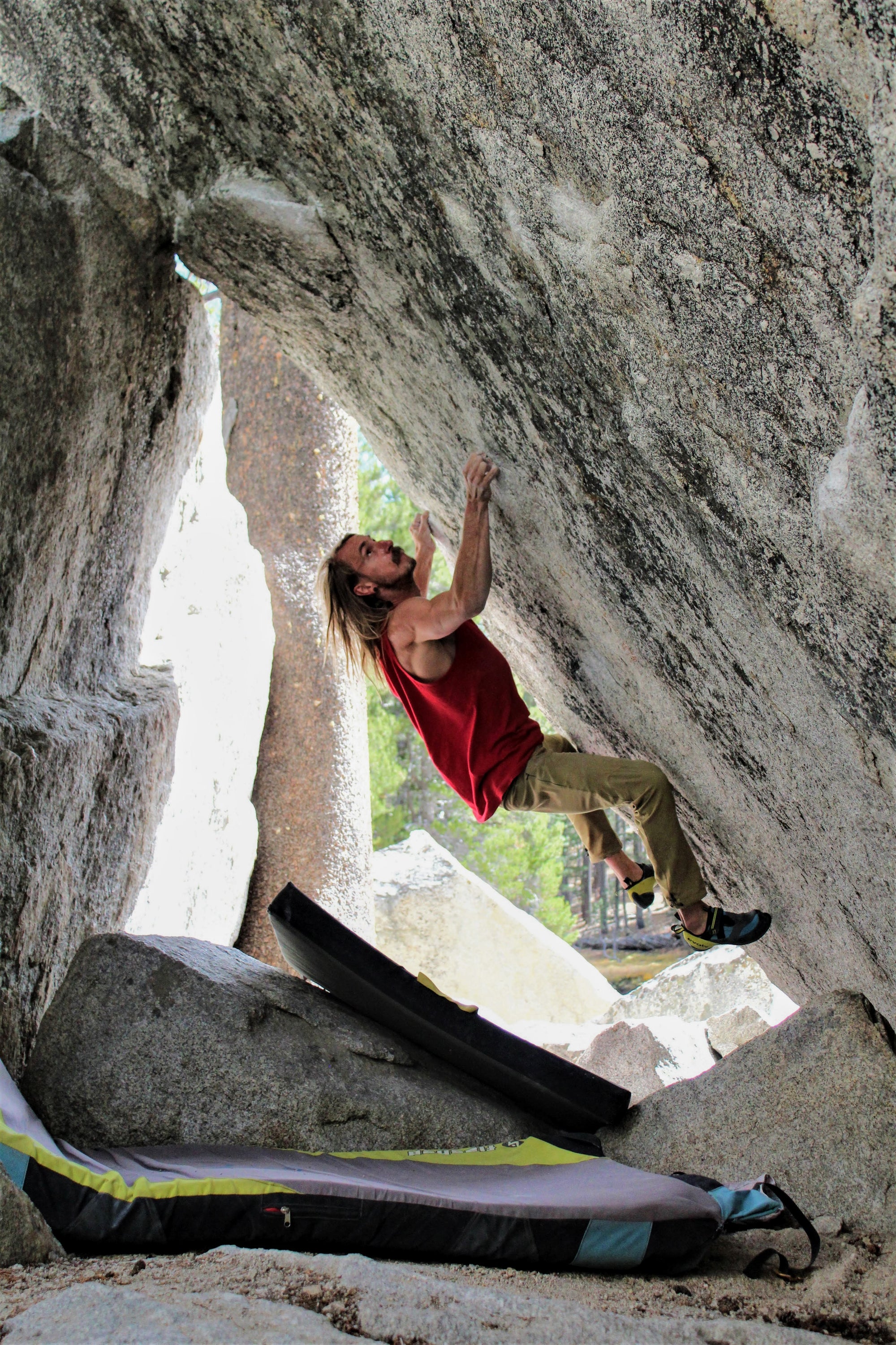 Carlos Tkacz climbing on granite