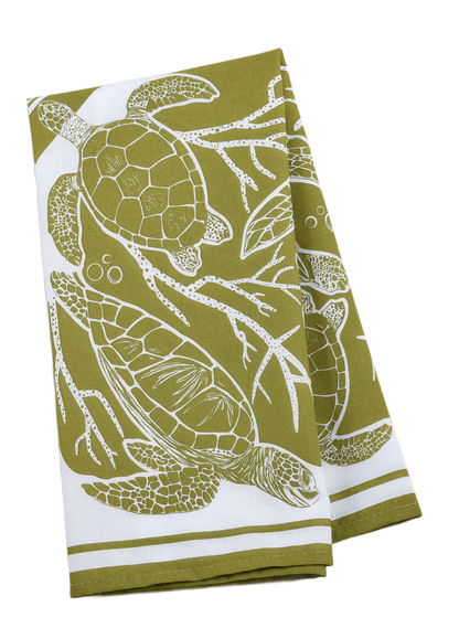 Sea Turtle Olive Green Bandana - 100% Cotton