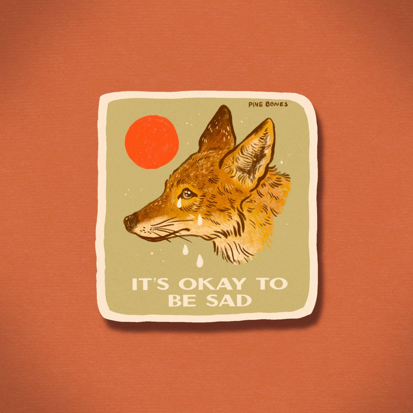 Crying Coyote Durable & Weatherproof Sticker
