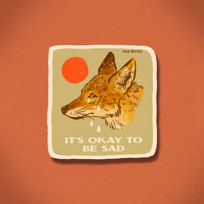 Crying Coyote Durable & Weatherproof Sticker