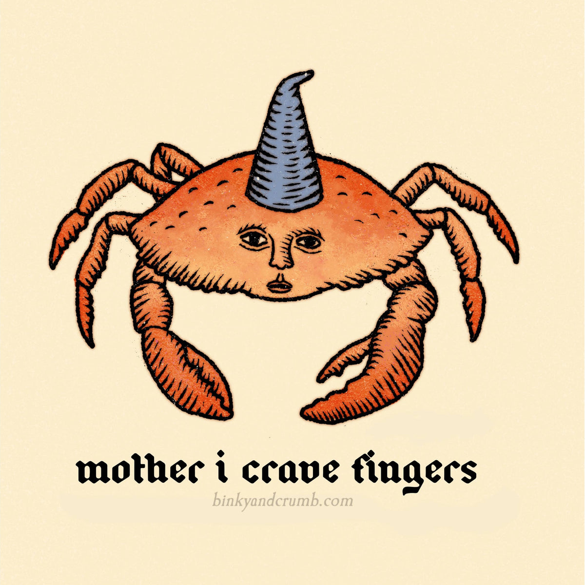 Binky and Crumb Finger Crab Sticker
