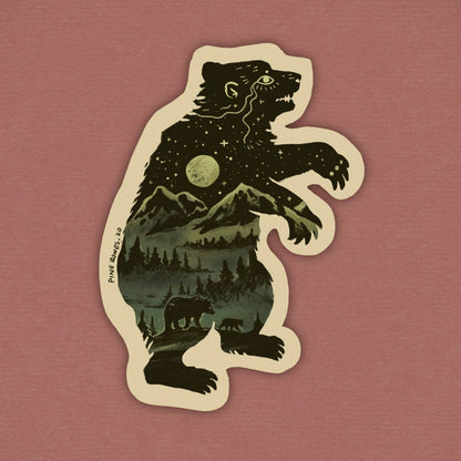 Bear In The Mountains Durable & Weatherproof Sticker