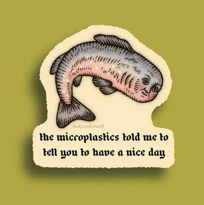 Binky and Crumb Microplastics Sticker