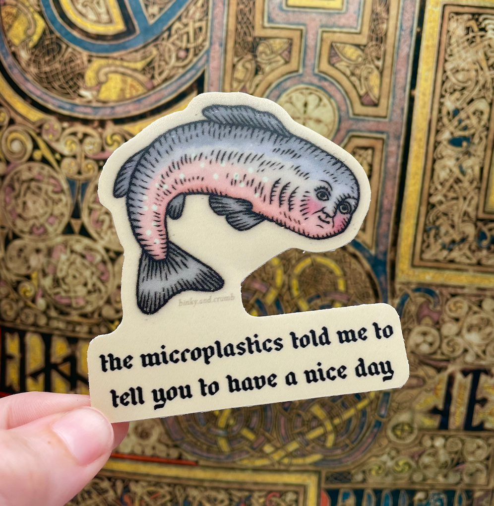 Binky and Crumb Microplastics Sticker