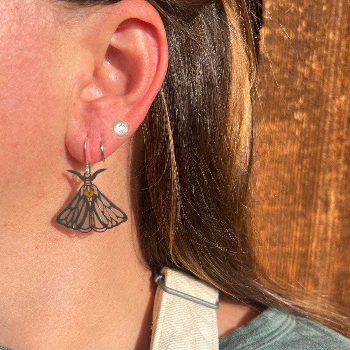 Luna Moth Stained Glass Resin Earrings