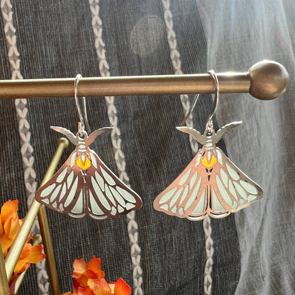Luna Moth Stained Glass Resin Earrings