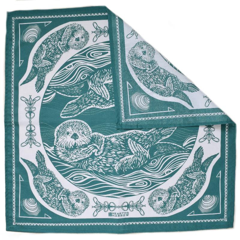 Otter Nautical Print Bandana - 100% Cotton Hanky Ascot