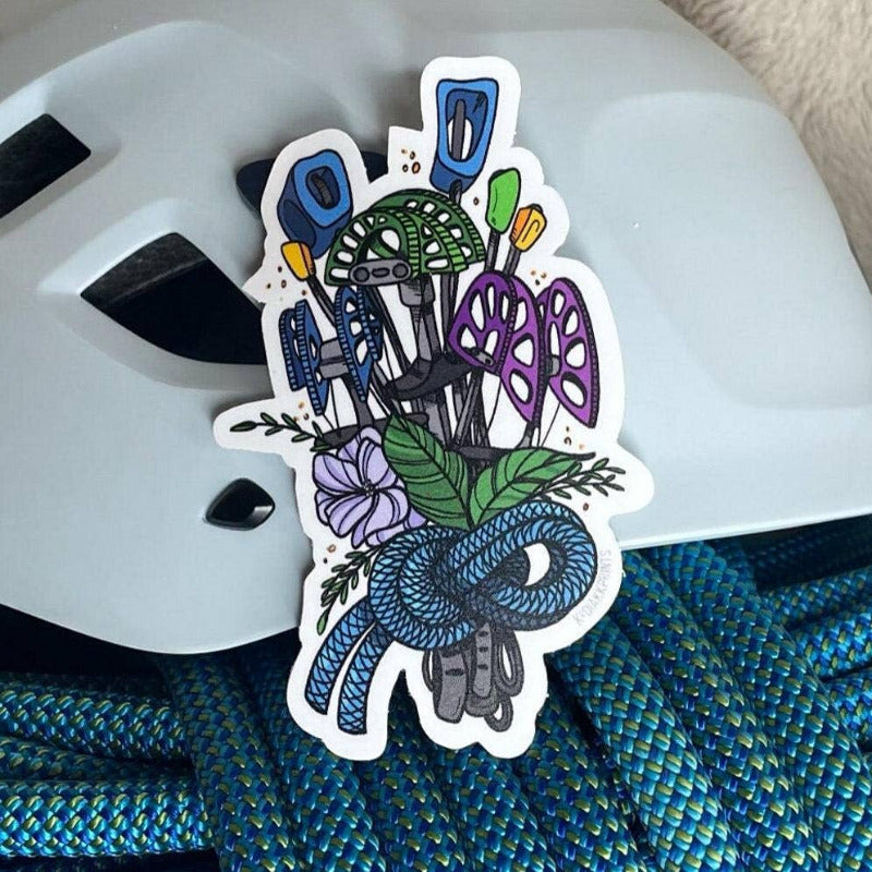Trad Boquet Vinyl Decal Sticker, Rock Climbing