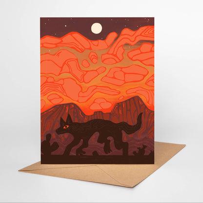 Coyote Desert Blank Greeting Card