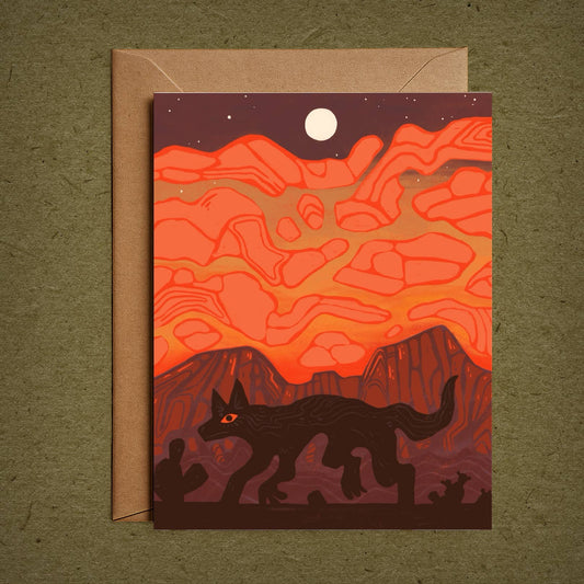 Coyote Desert Blank Greeting Card