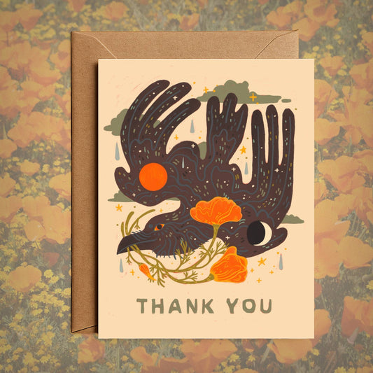 Thank You Poppies Blank Greeting Card