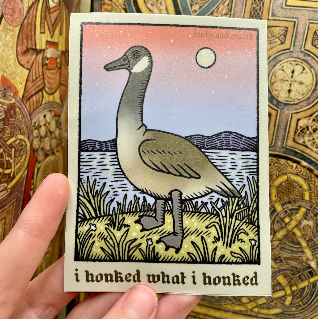 Binky and Crumb I Honked What I Honked Sticker