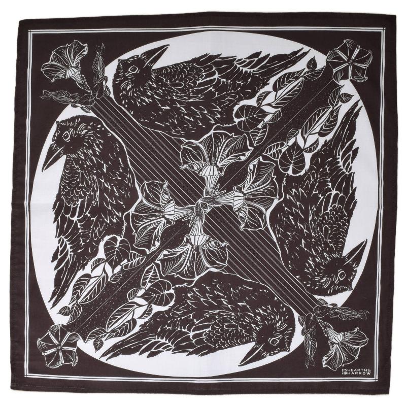 Crow Bandana - 100% Cotton Hanky Ascot