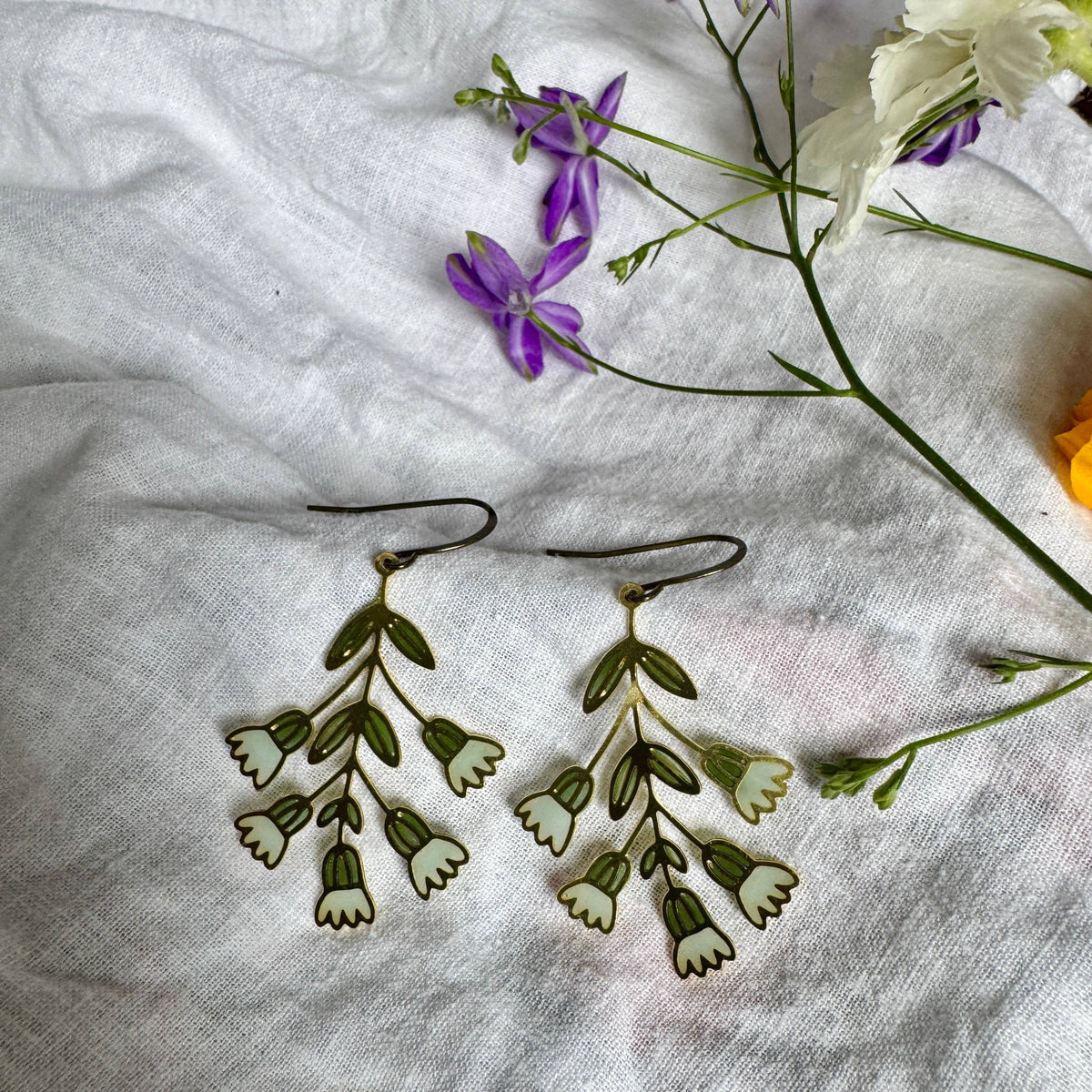 Forget Me Not Stained Glass Resin Earrings