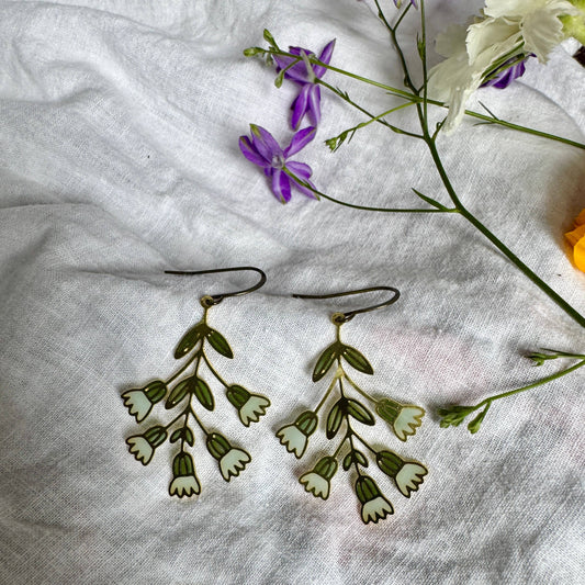 Forget Me Not Stained Glass Resin Earrings