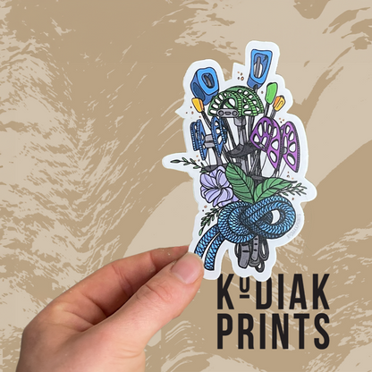 Trad Boquet Vinyl Decal Sticker, Rock Climbing