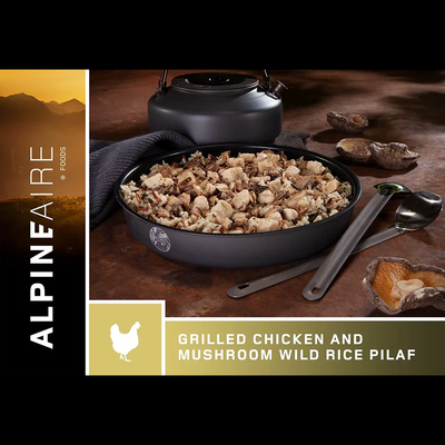 AlpineAire Backpacking Meals - Grilled Chicken and Mushroom Wild Rice Pilaf