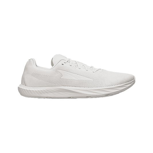 Altra Escalante 4 running shoe in white with a breathable mesh upper, designed for comfort and natural foot movement.