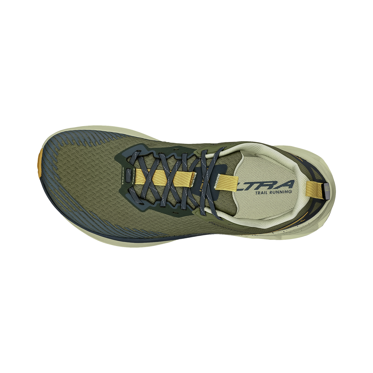Olive green Altra Experience Wild 2 trail shoe, combining lightweight cushioning and a secure fit for confident trail running.