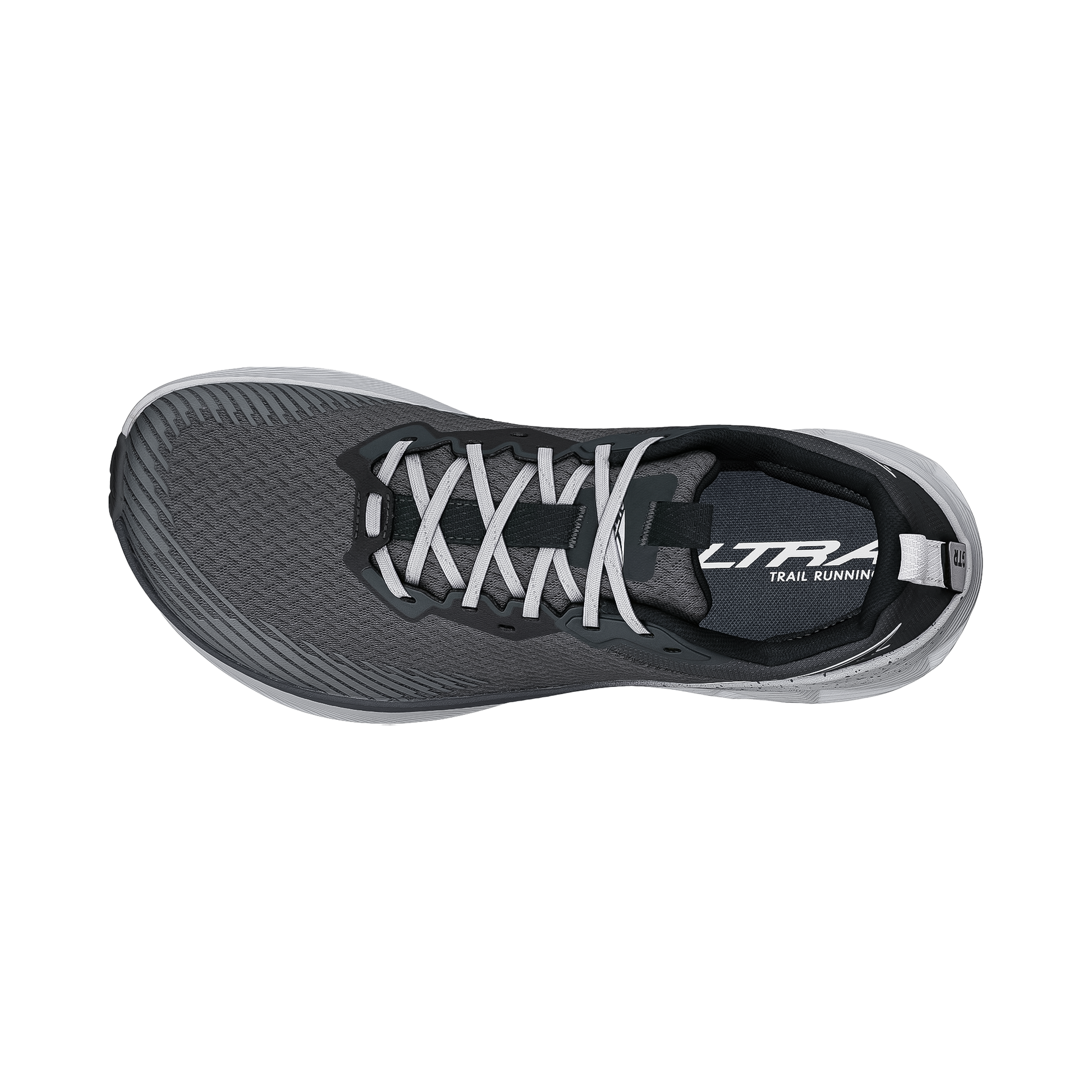 Gray Altra Experience Wild 2 trail running shoe on a white background, showcasing its sleek design and features.