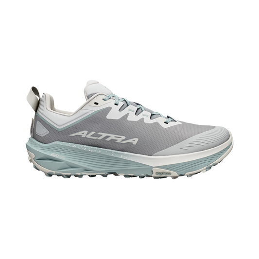 Altra Experience Wild 3 trail running shoes in gray and blue, featuring a breathable mesh upper and grippy outsole for varied terrain.