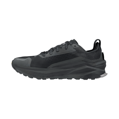 Men's Altra Olympus 6 Trail Running Shoes in black with durable mesh upper, excellent grip, and lightweight design for outdoor adventures.
