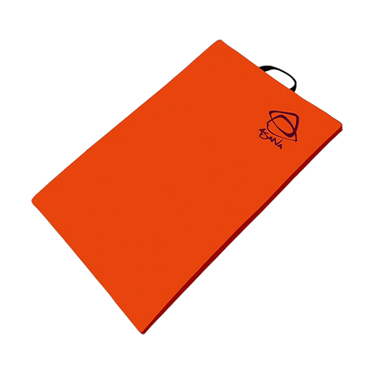 Orange Asana rock star crash pad on a white background.