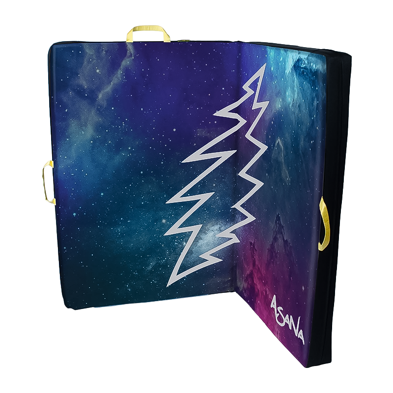 A super hero crash pad featuring a colorful space theme, showcasing planets and stars against a dark background.