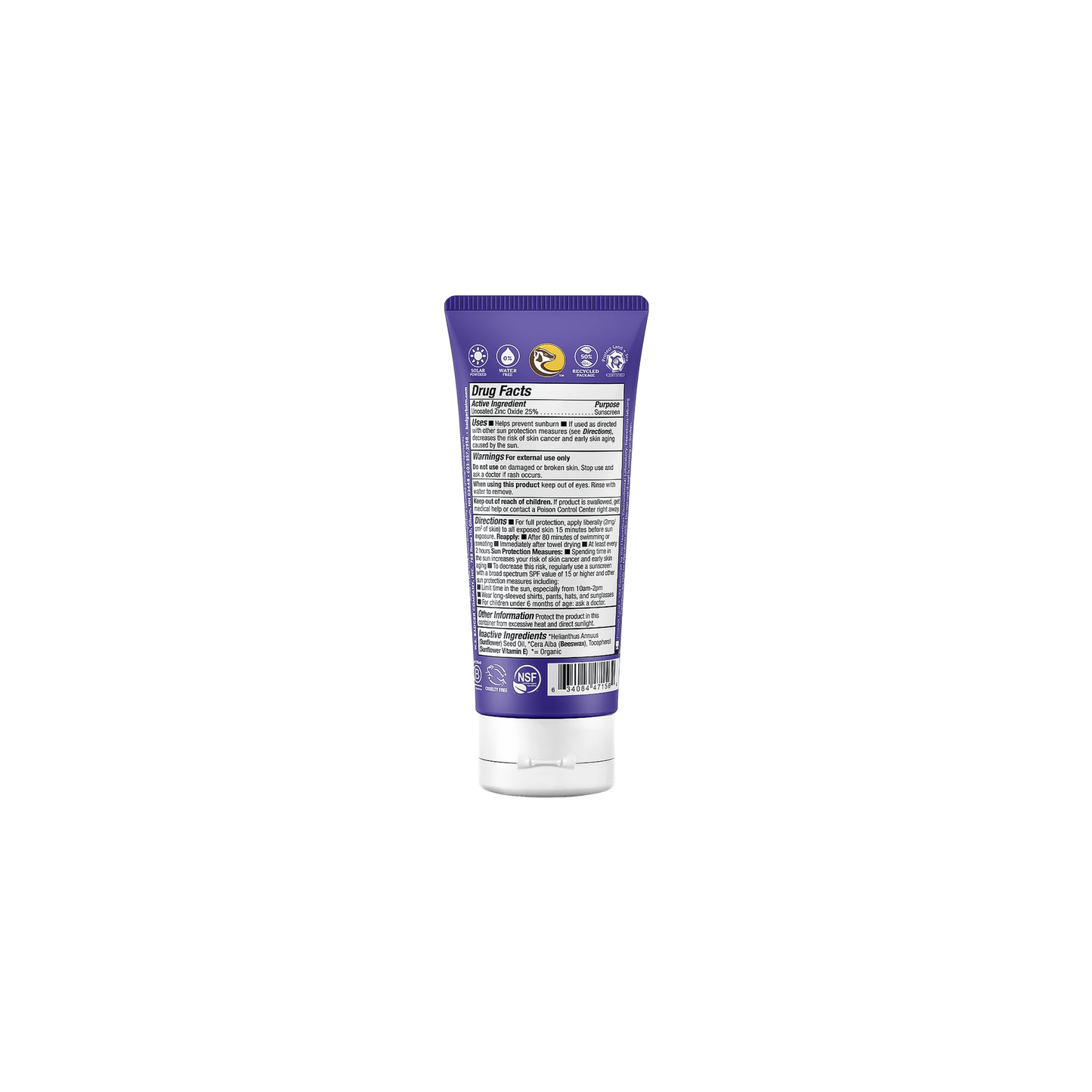 87ml tube of Badger Adventure SPF 50 Mineral Sunscreen, highlighting its reef-friendly formula and outdoor protection benefits.