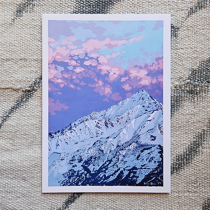 A greeting card showcasing Mount Tom's striking illustration, ideal for nature enthusiasts and perfect for personal messages.