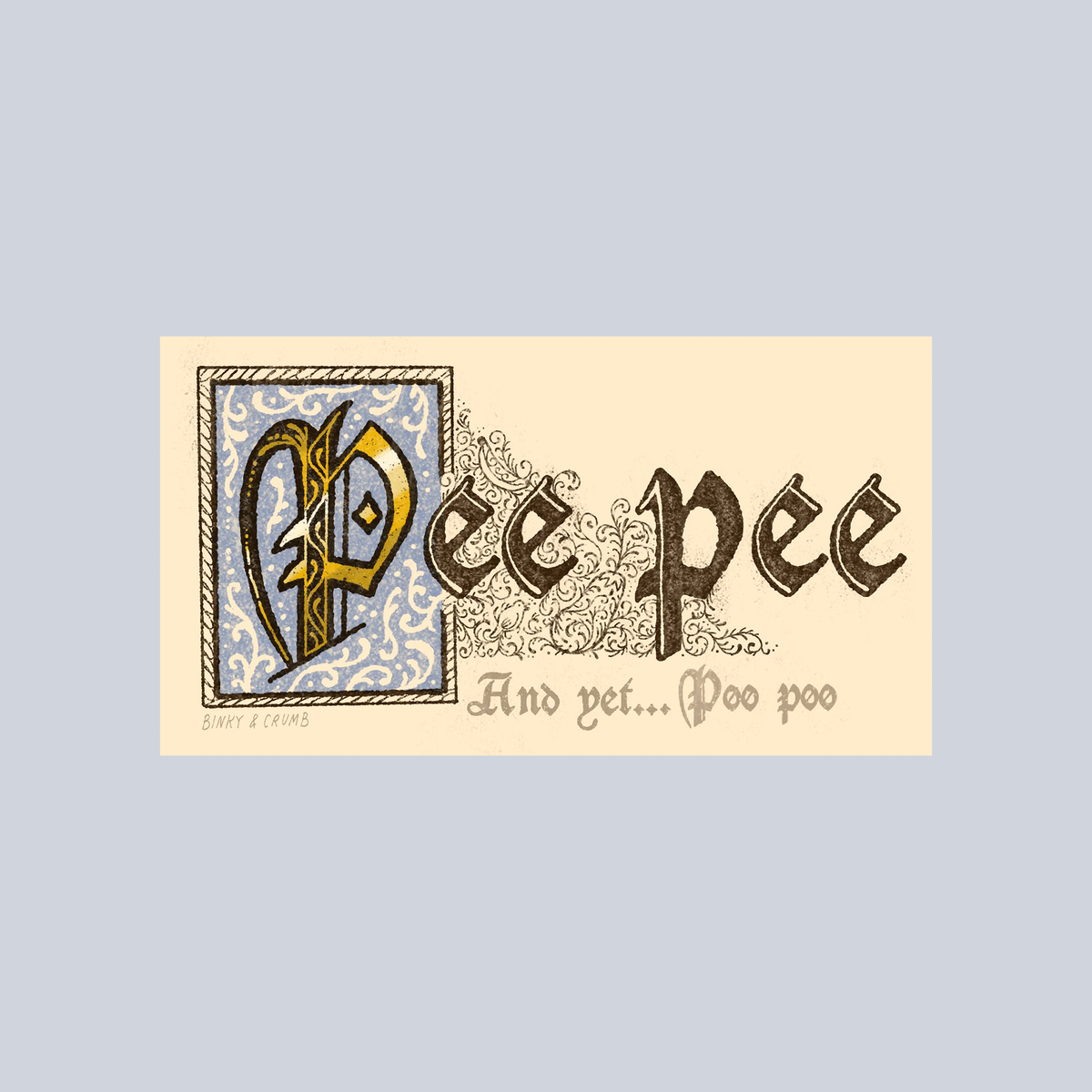 Binky and Crumb Pee Pee Sticker