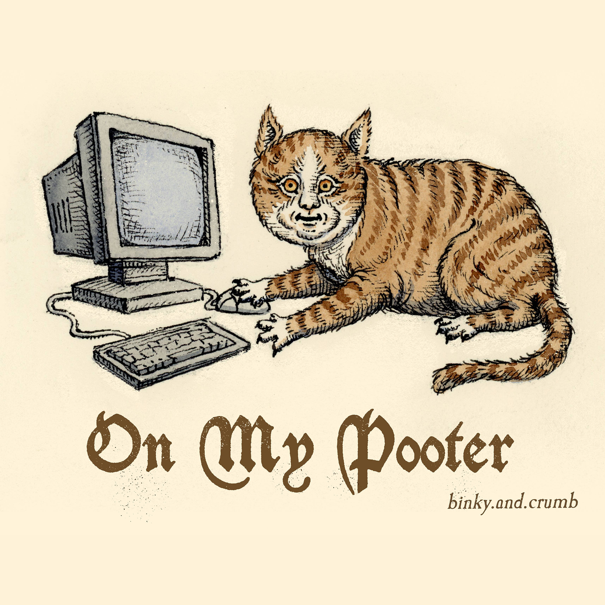 Binky and Crumb Pooter Cat Sticker
