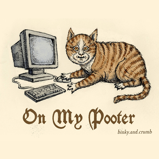 Binky and Crumb Pooter Cat Sticker